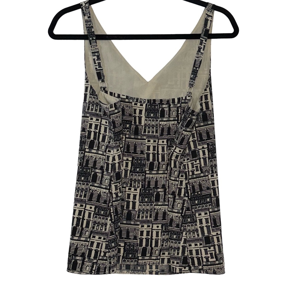 BANANA REPUBLIC Artsy Black & Cream Layering Tank. Feminine Preppy Chic Large - Picture 5 of 6